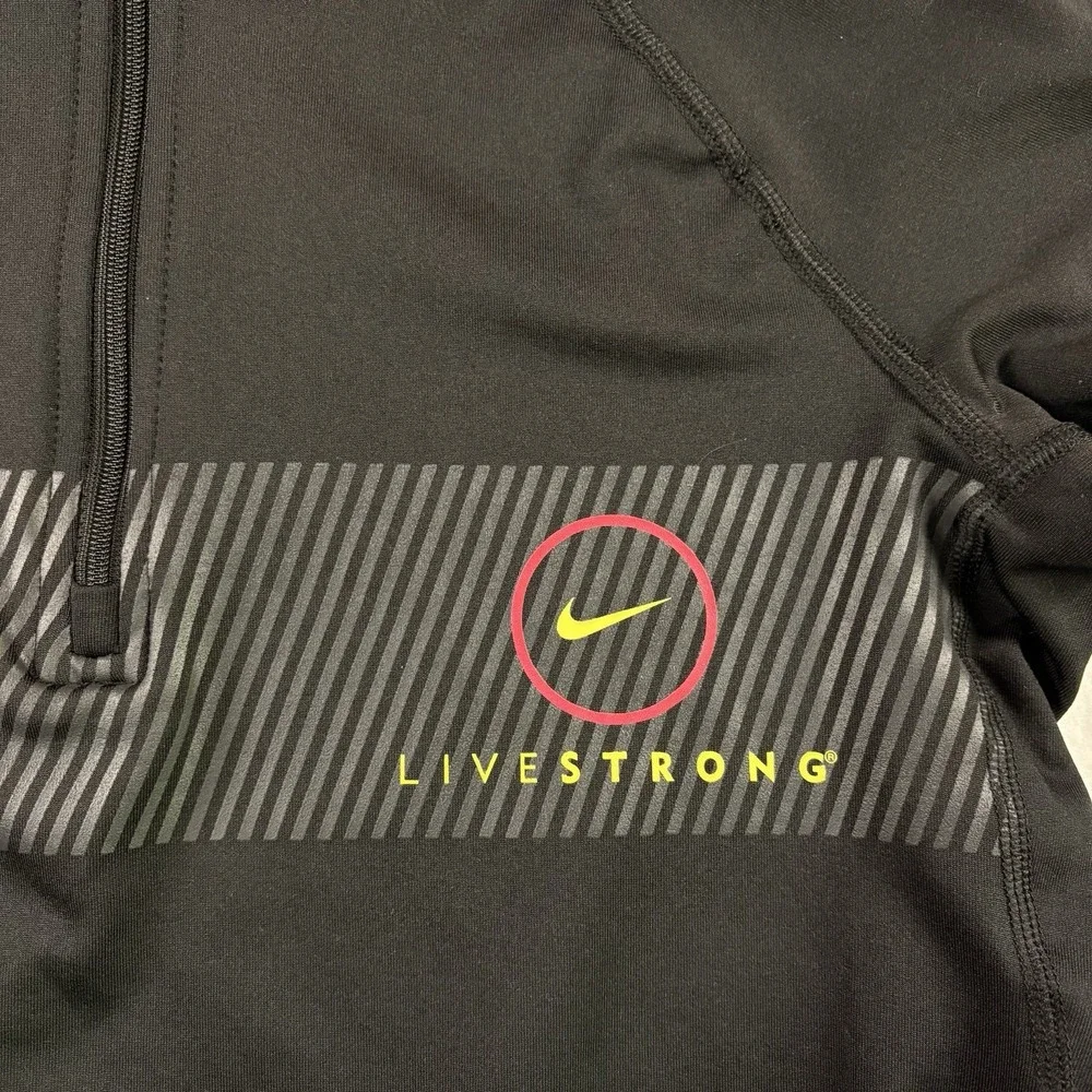 Nike Pro Combat Womens Small Black Live Strong Compression 1/4 Zip Pullover